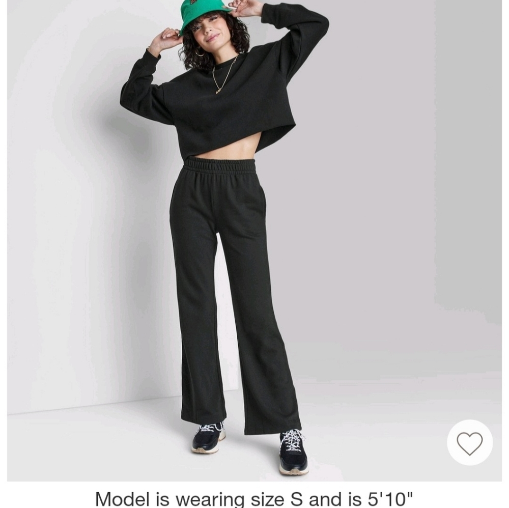 Women's High-Rise Wide Leg French Terry Sweatpants